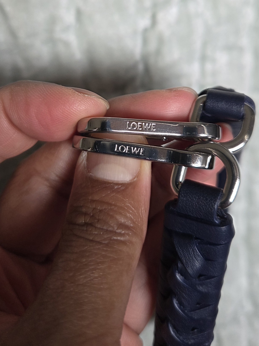 Loewe braided leather bag strap